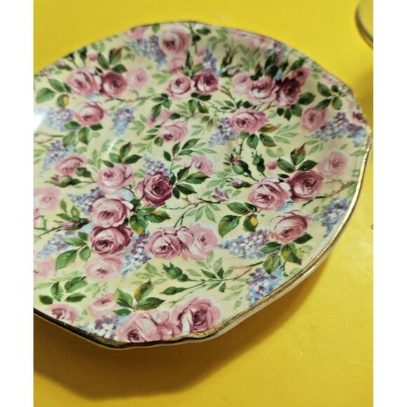 Royal Winton Chintz Style TEA CUP AND SAUCER set "June Roses" 1940's - Picture 9 of 12